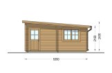 Garage en bois à toit plat MODERN S (44 mm), 3.6x5.4 m, 19.9 m² specification 5