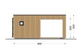 Abri de jardin en bois INES PLUS avec terrasse frontale (Isolé, 34 mm + bardage), 6x6 m, 36 m² specification 3