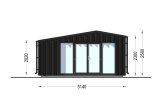 Abri de jardin en bois TONIA PLUS (34 mm + bardage), 5x3 m, 15 m² specification 2