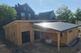 Chalet en bois habitable BERTA à toit plat (Isolé RE2020, 44+44 mm), 72 m² avec terrasse + 20 m² garage customer 1