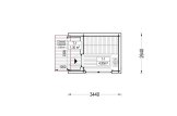 Sauna d'extérieur SERENE (34 mm + bardage), 3.3x2.5 m, 4.95 m² specification 1