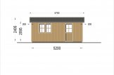 Garage en bois LORA (ossature en bois), 3.2x5.2 m, 16.6 m² specification 3