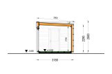Abri de jardin en bois INES PLUS avec terrasse (Isolé, 34 mm + bardage), 6x3 m, 18 m² specification 6