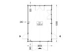 Garage en bois à toit plat MODERN S (44 mm), 3.6x5.4 m, 19.9 m² specification 1