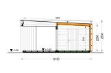 Abri de jardin en bois INES PLUS avec terrasse en L (Isolé, 34 mm + bardage), 6x6 m, 36 m² specification 6