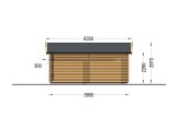Garage en bois double ALTERNATIVE (44 mm), 6x6 m, 36 m² specification 4
