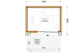 Abri de jardin en bois LAYLA (Isolé, 34 mm + bardage), 4x3 m, 10 m² specification 1