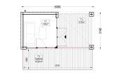 Abri de jardin en bois INES avec terrasse (34 mm + bardage), 6x3 m, 18 m² specification 1
