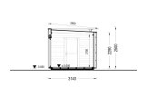 Abri de jardin en bois INES PLUS avec terrasse (34 mm + bardage), 6x3 m, 18 m² specification 6