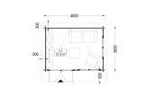 Abri de jardin en bois à toit plat LILLE (44 mm), 4x3 m, 12 m² specification 1