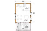 Chalet en bois SALLY (Isolé, 34 mm + bardage), 20 m² specification 1