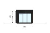 Abri de jardin en bois AMARA avec atelier (34 mm + bardage), 6x3 m, 15 m² specification 3