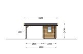 Carport en bois 3x6 m avec abri (44 mm), 2x6 m specification 2