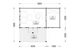 Abri de jardin en bois avec terrasse ISLA (34 mm), 6x5 m, 18 m² + 7 m² specification 1