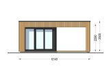 Abri de jardin en bois INES avec terrasse (Isolé RE2020, 44 mm + bardage), 6x3 m, 18 m² specification 2