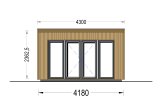 Abri de jardin en bois EVELIN S (Isolé, 34 mm + bardage), 4x3 m, 12 m² specification 2