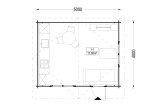 Abri de jardin en bois DREUX (34 mm), 5x4 m, 18 m² specification 1