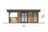 Abri de jardin en bois LILI avec abri (34 mm), 6x3 m, 11 m² specification 2