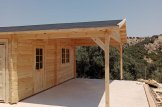 Garage en bois double MULTI (44 mm) 6x6 m avec carport 3x6 m customer 1