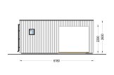 Abri de jardin en bois INES PLUS avec terrasse frontale (Isolé RE2020, 34 mm + bardage), 6x6 m, 36 m² specification 3