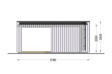 Abri de jardin en bois INES avec terrasse (Isolé RE2020, 34 mm + bardage), 6x3 m, 18 m² specification 4