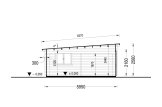 Garage en bois double à toit plat MODERN (44 mm), 6x6 m, 36 m² specification 6