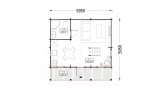 Chalet en bois LIVINGTON S (44 mm) 50 m² specification 1