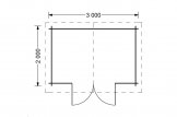 Abri de jardin MINI (28 mm), 3x2 m, 6 m² specification 1