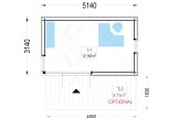 B-Ware: Bureau de jardin PREMIUM S (34 mm + bardage), 5x3 m, 15 m² specification 1