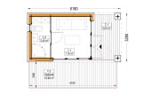Abri de jardin en bois INES PLUS avec terrasse (Isolé RE2020, 34 mm + bardage), 6x3 m, 18 m² specification 1
