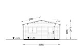 Garage en bois double ALTERNATIVE (44 mm), 6x6 m, 36 m² specification 6