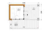 Abri de jardin en bois INES avec terrasse (Isolé RE2020, 34 mm + bardage), 6x3 m, 18 m² specification 1