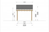 Carport en bois LUNA, 3.2x6 m, avec mur latéral specification 2