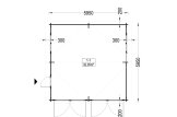 Garage en bois double ALTERNATIVE (44 mm), 6x6 m, 36 m² specification 1