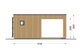 Abri de jardin en bois INES PLUS avec terrasse frontale (Isolé RE2020, 34 mm + bardage), 6x6 m, 36 m² specification 3