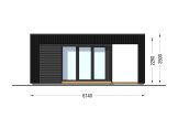 Abri de jardin en bois INES PLUS avec terrasse (Isolé RE2020, 34 mm + bardage), 6x3 m, 18 m² specification 2
