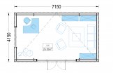Studio de jardin PREMIUM (34 mm + bardage), 7x4 m, 28 m² specification 1