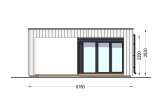 Abri de jardin en bois INES PLUS avec terrasse frontale (Isolé RE2020, 34 mm + bardage), 6x6 m, 36 m² specification 5