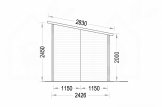 Abri de jardin DELTA (14 mm), 2.43x2.43, 5.9 m² specification 3