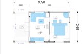Chalet en bois AGATA S (44 mm + bardage), 39 m² specification 1
