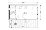 Abri de jardin en bois INES (34 mm + bardage), 6x3 m, 18 m² specification 1