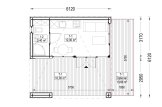 Abri de jardin en bois INES PLUS avec terrasse frontale (34 mm + bardage), 6x6 m, 36 m² specification 1