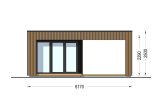 Abri de jardin en bois INES avec terrasse (Isolé RE2020, 34 mm + bardage), 6x3 m, 18 m² specification 2