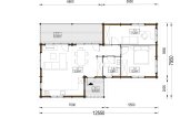 Chalet en bois ADELE S (Isolé, 44+44 mm), 60 m² specification 1