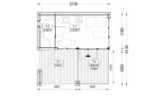Abri de jardin en bois INES PLUS avec terrasse en L (34 mm + bardage), 6x6 m, 36 m² specification 1