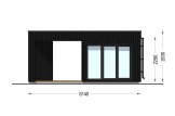 Abri de jardin en bois INES PLUS avec terrasse en L (Isolé RE2020, 34 mm + bardage), 6x6 m, 36 m² specification 5
