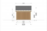 Carport en bois LUNA, 3.2x6 m, avec mur en forme de L specification 4
