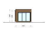 Abri de jardin en bois AMARA (34 mm + bardage), 5x3 m, 13 m² specification 2