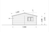 Garage en bois double ALTERNATIVE (44 mm), 6x6 m, 36 m² specification 1