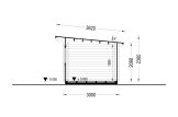 Abri de jardin en bois à toit plat LILLE (34 mm), 4x3 m, 12 m² specification 6